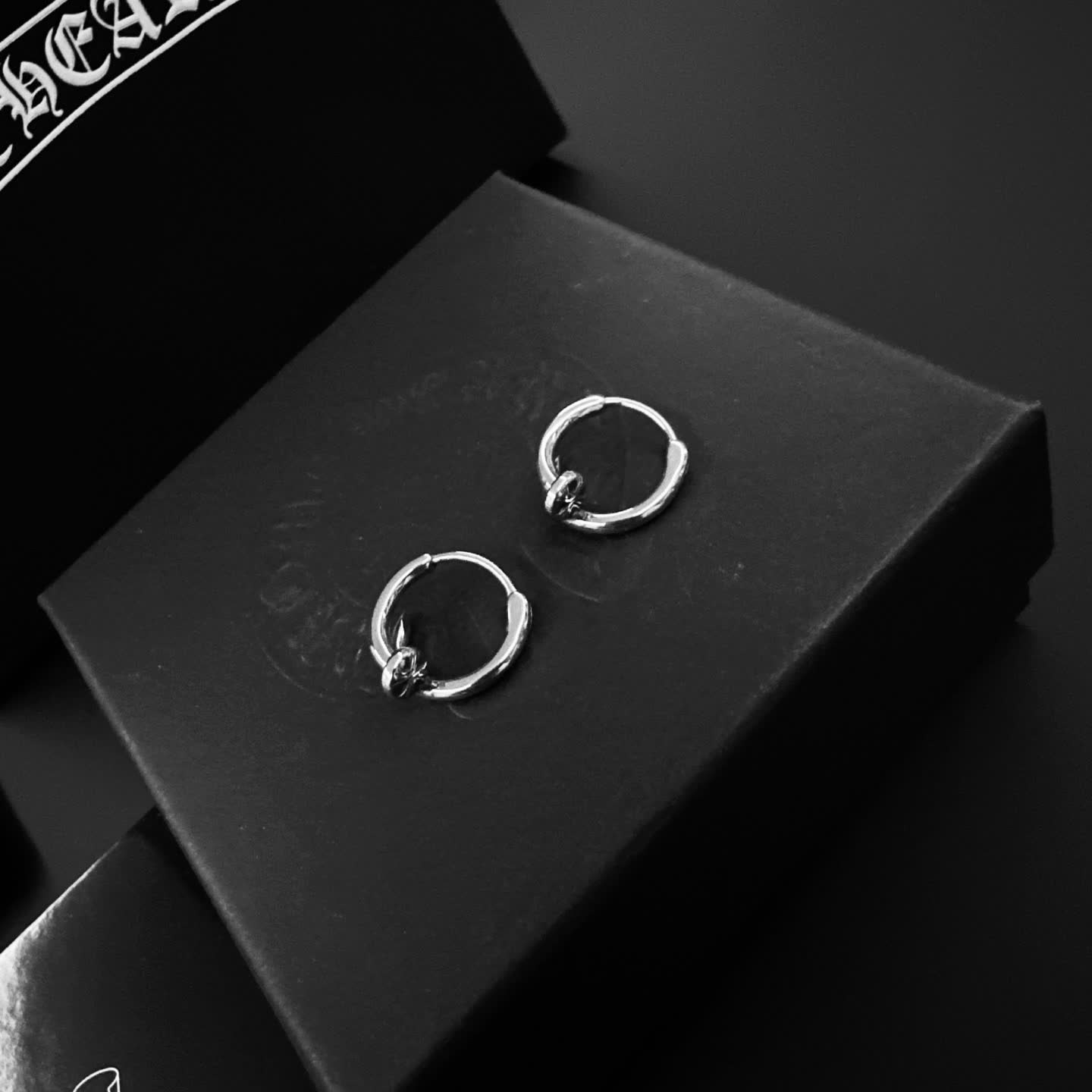 Chrome Hearts Silver Hoop Earrings